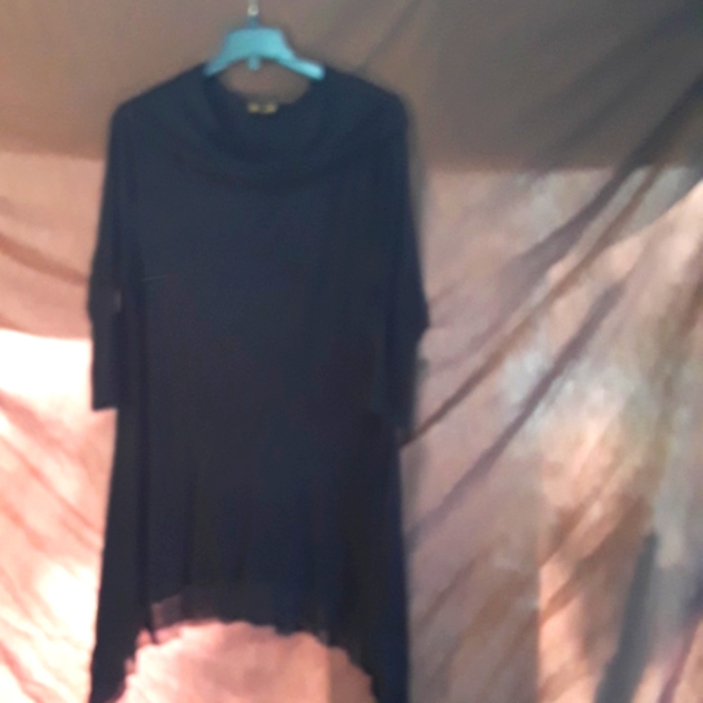 Black long sleeve cowl neck dress sz 2x